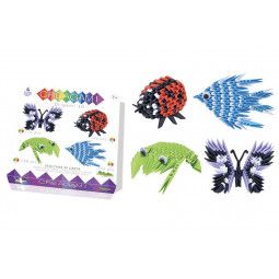 Creagami Set Origami 3D Papillon, Coccinelles, Grenouille