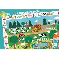 Puzzle 35p Observation La Ferme Djeco Ikaipaka jeux & jouets