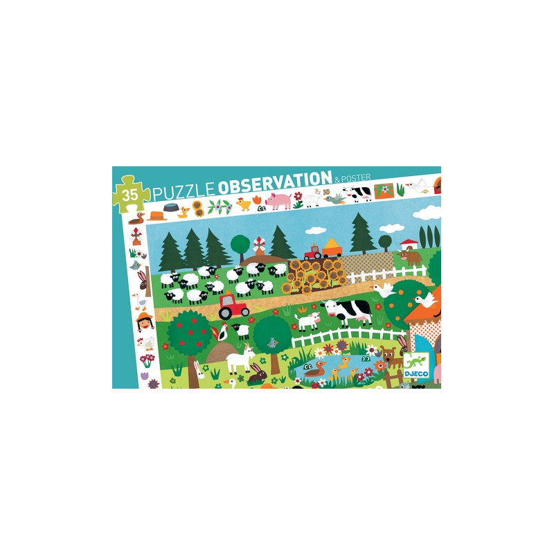 Puzzle 35p Observation La Ferme Djeco Ikaipaka jeux & jouets