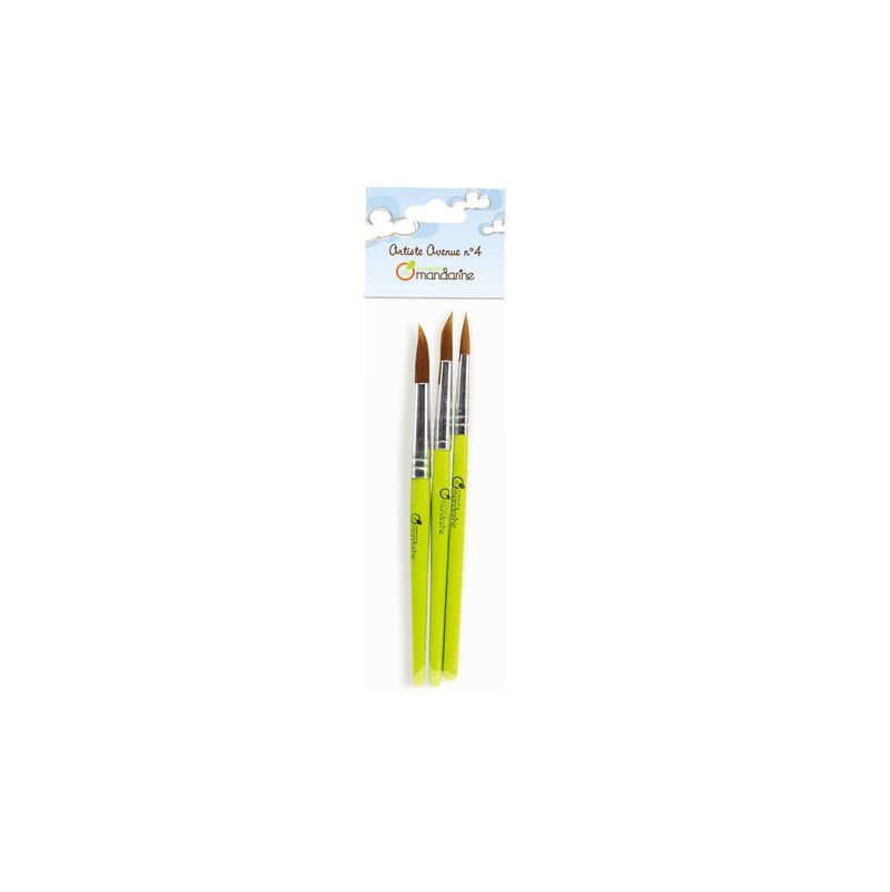 Set de 3 pinceaux ronds Avenue Mandarine Ikaipaka jeux & jouets