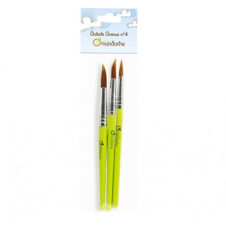 Set de 3 pinceaux ronds Avenue Mandarine Ikaipaka jeux & jouets