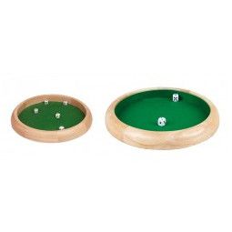 Piste de dés bois naturel 34 cm 5 Dés inclus.  Ikaipaka jeux &