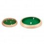 Piste de dés bois naturel 34 cm 5 Dés inclus.  Ikaipaka jeux &