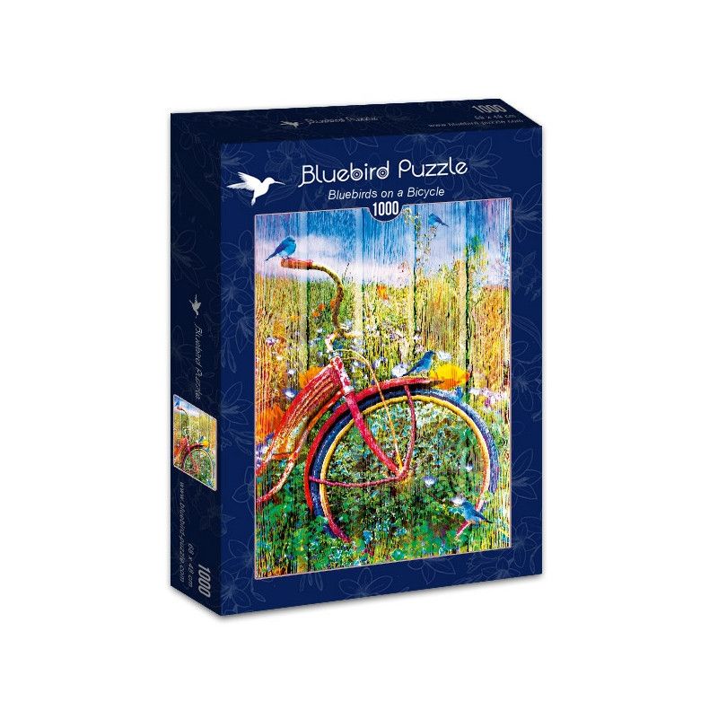 Puzzle 1000p Bluebirds on a bicycle BlueBird Ikaipaka jeux &