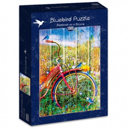 Puzzle 1000p Bluebirds on a bicycle BlueBird Ikaipaka jeux &