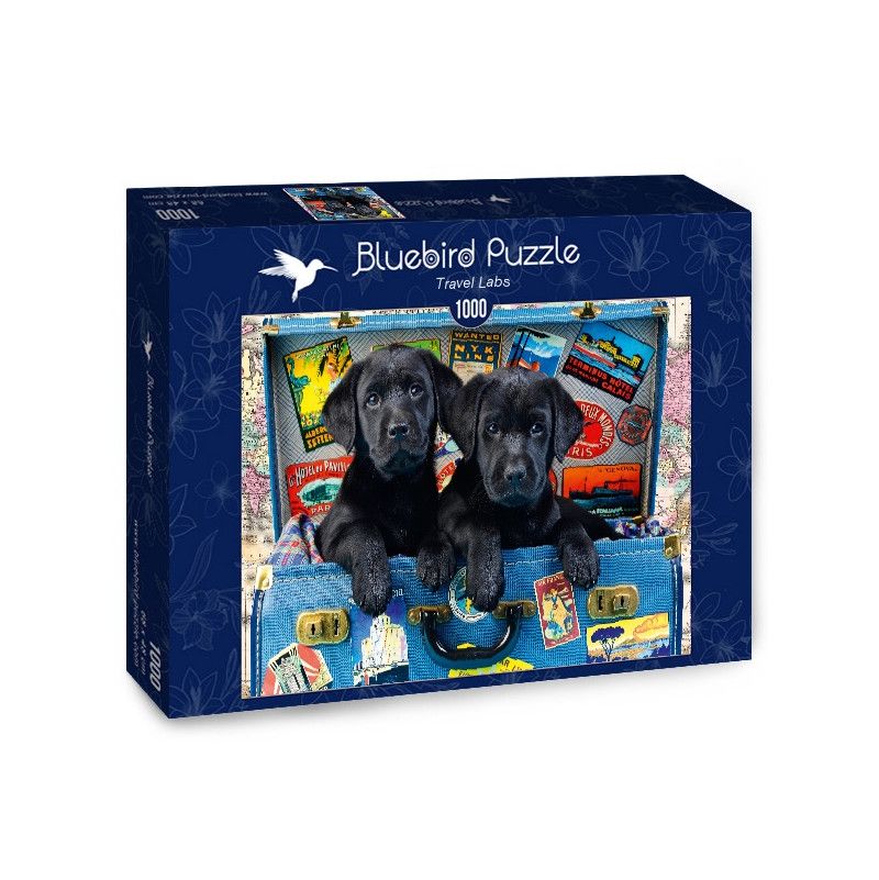 Puzzle 1000p Toutous en voyage (Travel Labs) BlueBird Ikaipaka