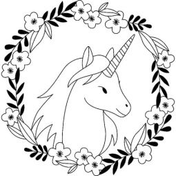 Tampon bois Licorne avec couronne - IkaIpaka Royan