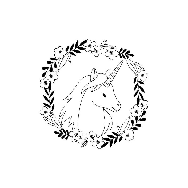 Tampon bois Licorne avec couronne - IkaIpaka Royan