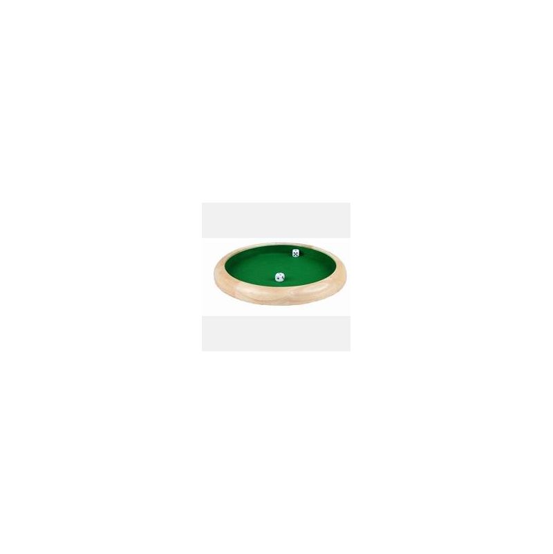 Piste de dés bois naturel 29 cm 3 Dés inclus. - IkaIpaka Royan