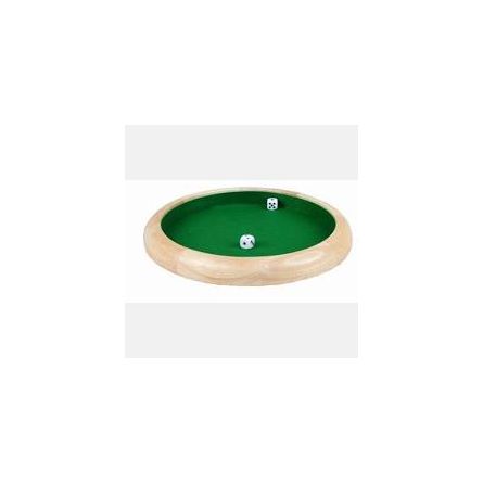Piste de dés bois naturel 29 cm 3 Dés inclus. - IkaIpaka Royan