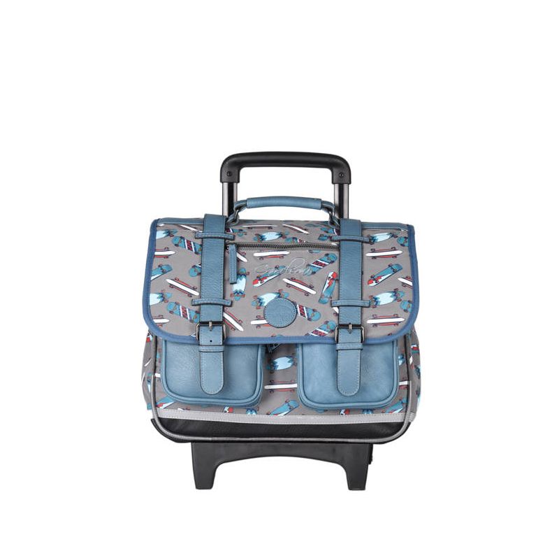 Cartable à roulettes 2C 38cm Blue Skate - IkaIpaka Royan