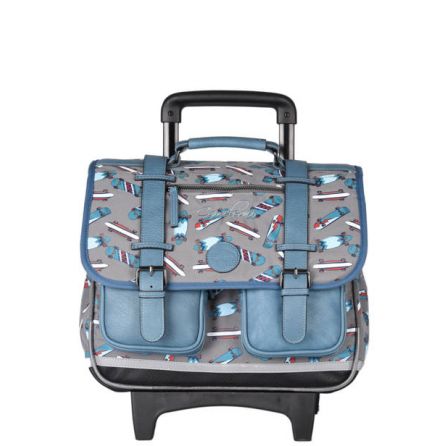 Cartable à roulettes 2C 38cm Blue Skate - IkaIpaka Royan