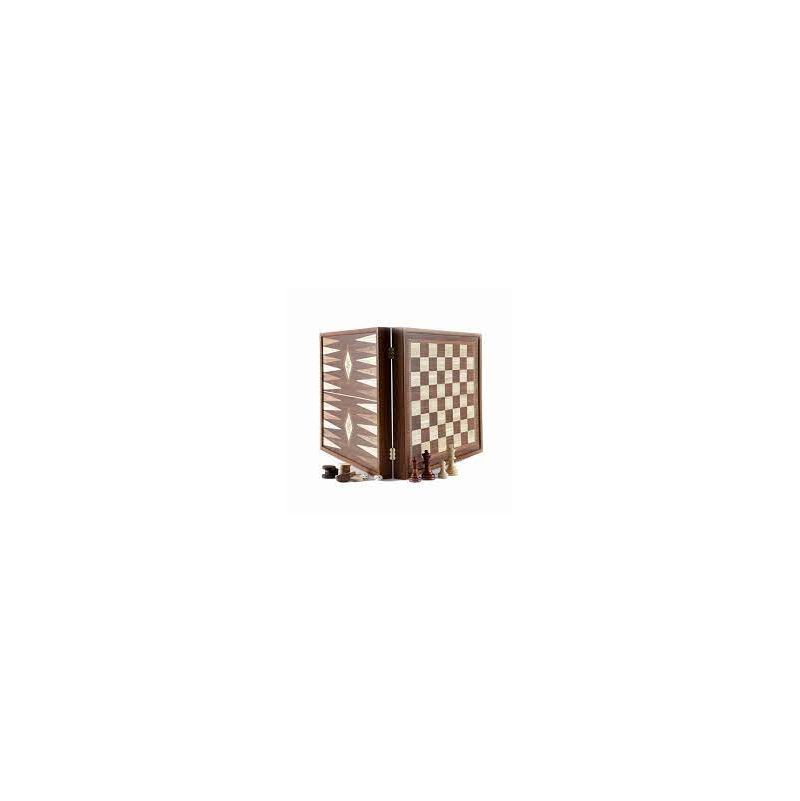Echiquier Backgammon 41 cm en noyer echec - IkaIpaka Royan
