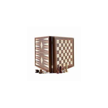 Echiquier Backgammon 41 cm en noyer echec - IkaIpaka Royan