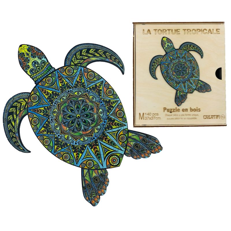 Puzzle en bois Tortue Tropicale - IkaIpaka Royan