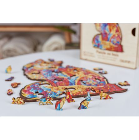 Puzzle en bois Tendre Chat - IkaIpaka Royan